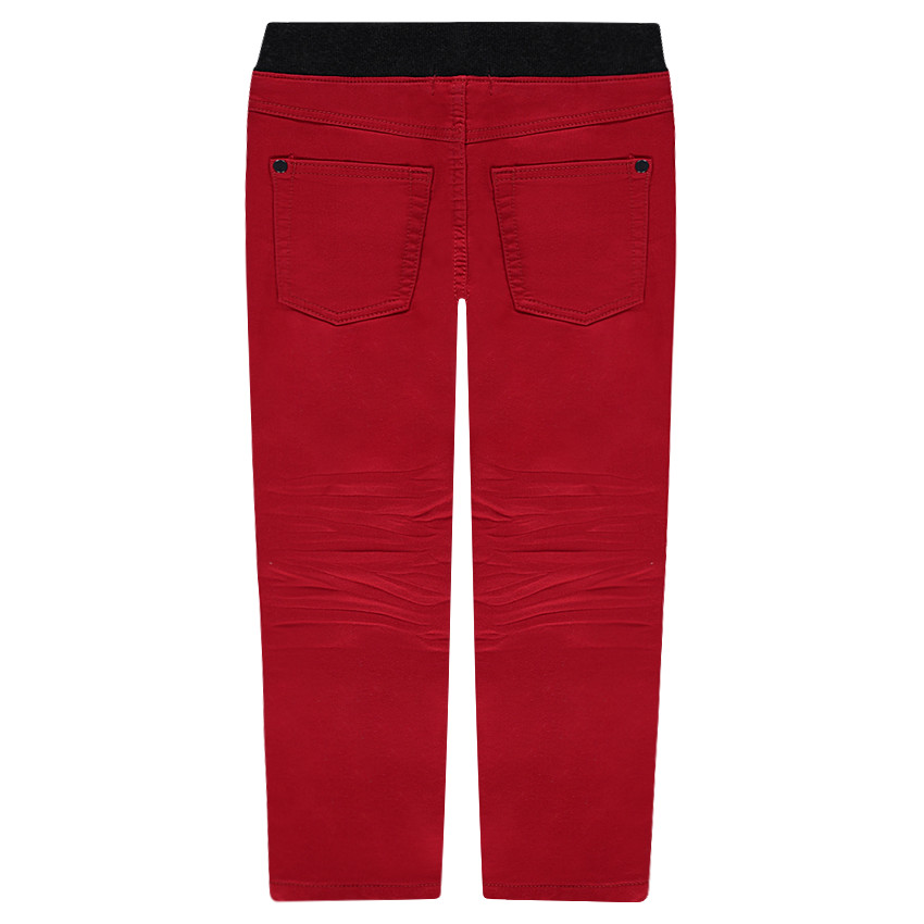 Pantalón de tela de imitación de felpa y cintura elástica 