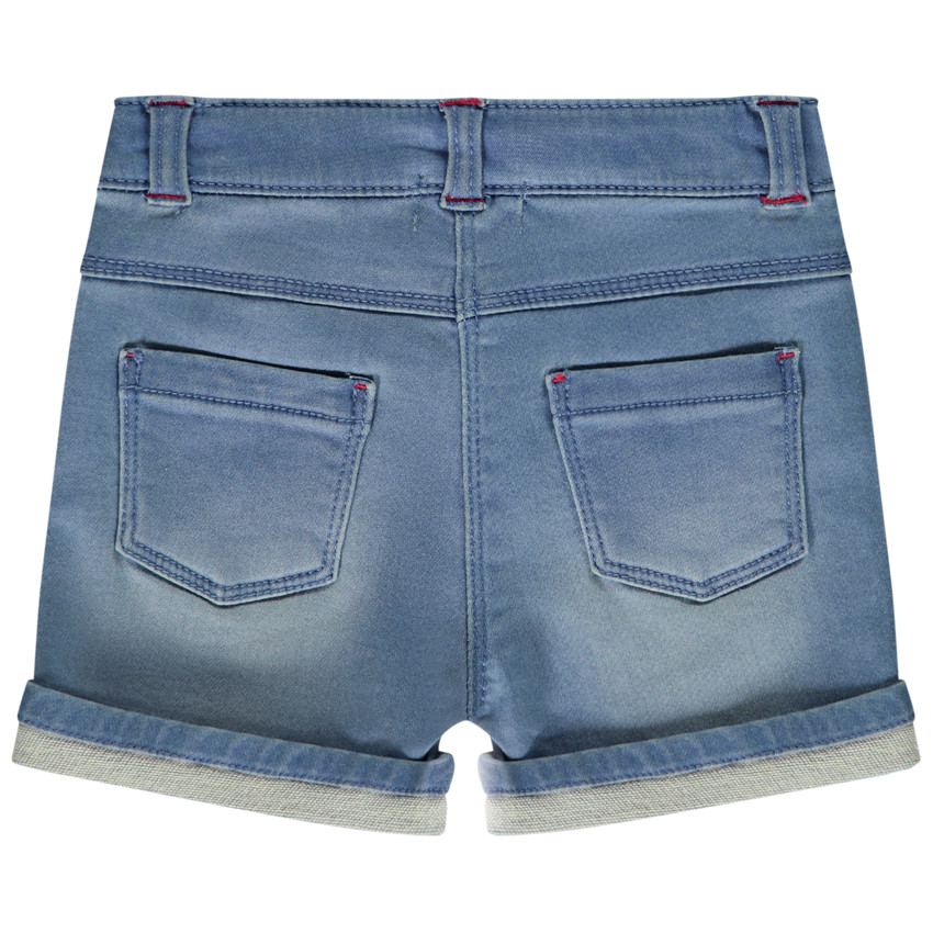 Short de denim con bordados de cerezas para bebé niña 
