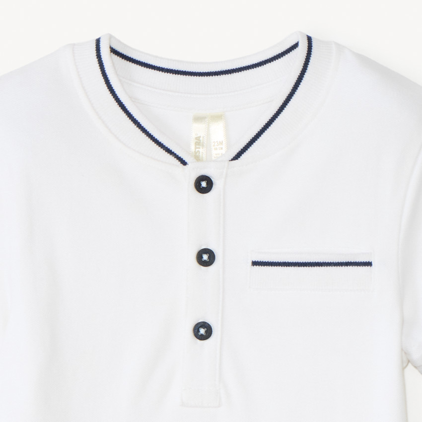 Polo de manga corta con cuello teddy para bebé niño 