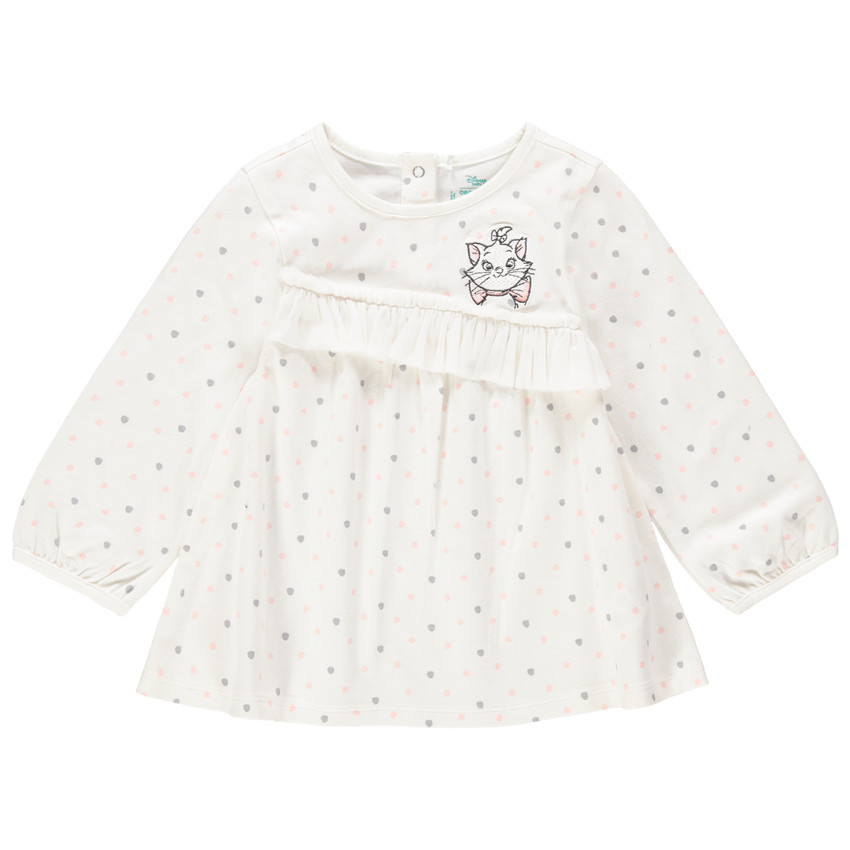 Túnica de manga larga con lunares all over y parche de María de los Aristogatos 