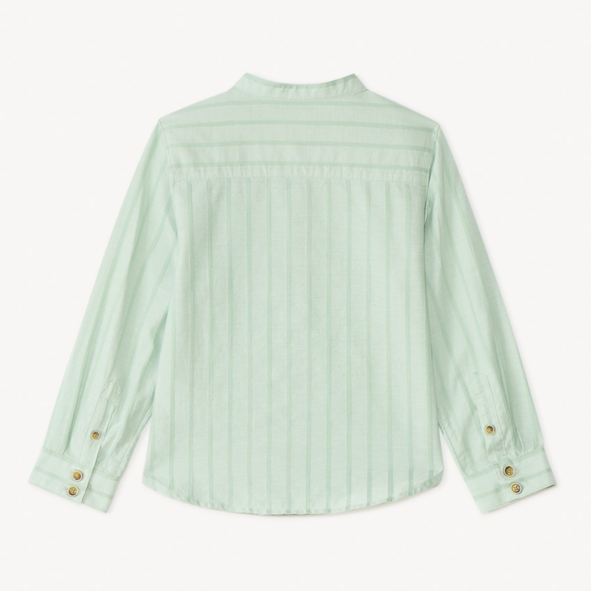 Camisa de manga larga a rayas con cuello mao para niño 