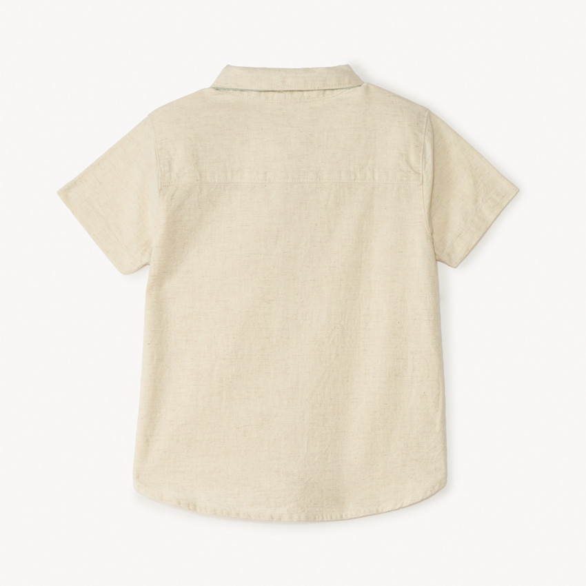 Camisa de manga corta + pajarita de tela para bebé niño 