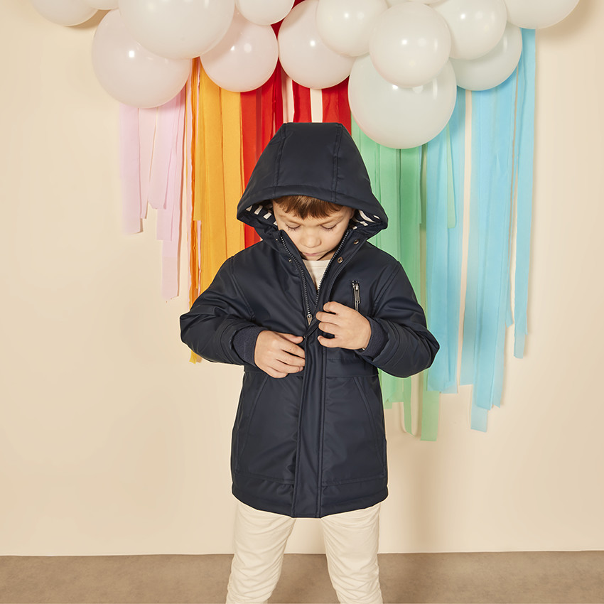 Parka goma acolchada estilo encerado para niño 