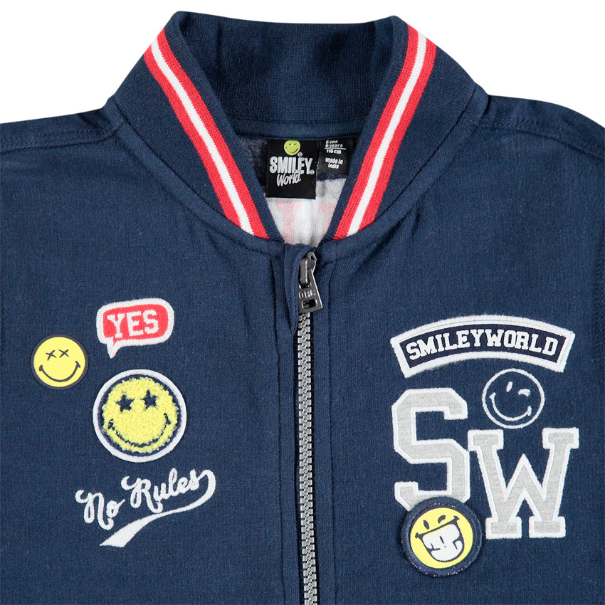 Jogging avec gilet à badges Smiley et pantalon gris chiné 