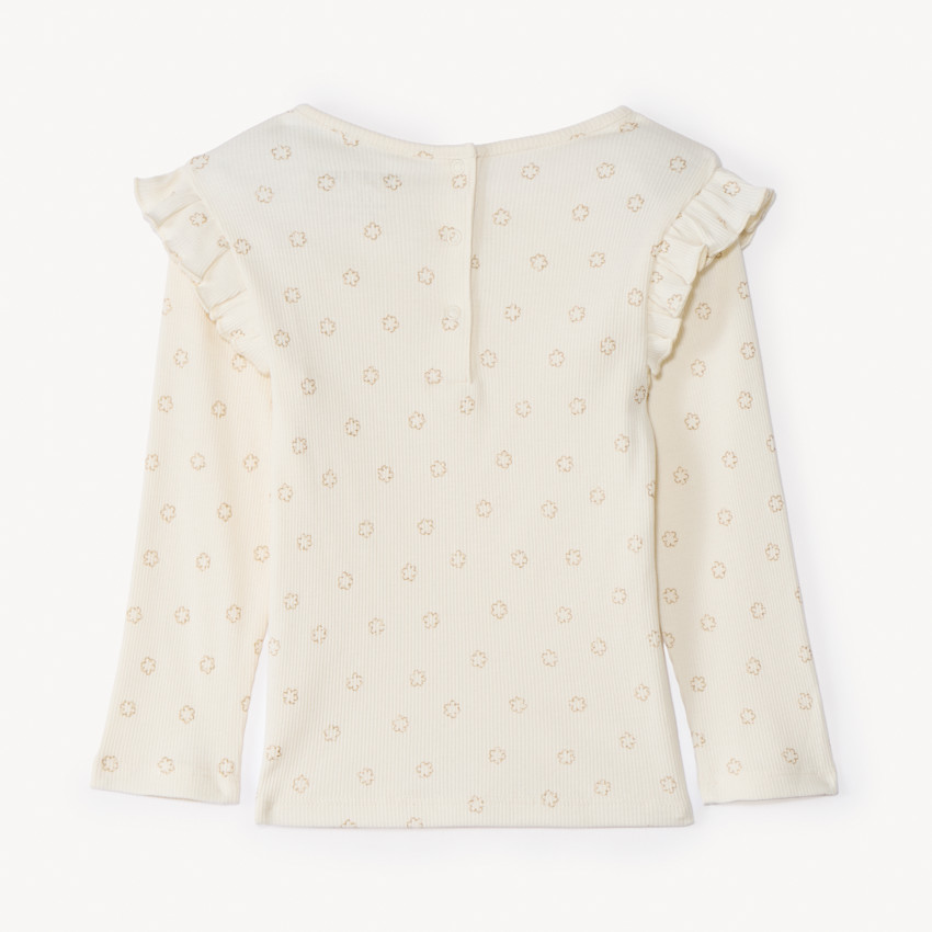 T-shirt manches longues à imprimé nuages glitter print pour bébé fille  