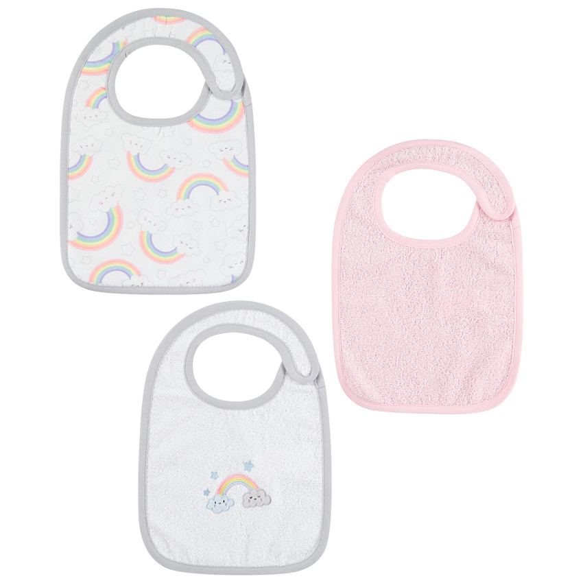 Pack de 3 baberos de toalla con motivos de arcoíris  Additional Pack de 3 baberos de toalla con motivos de arcoíris