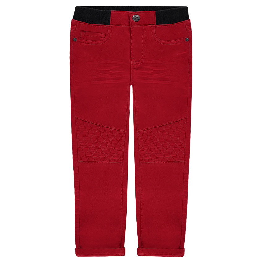 Pantalón de tela de imitación de felpa y cintura elástica 