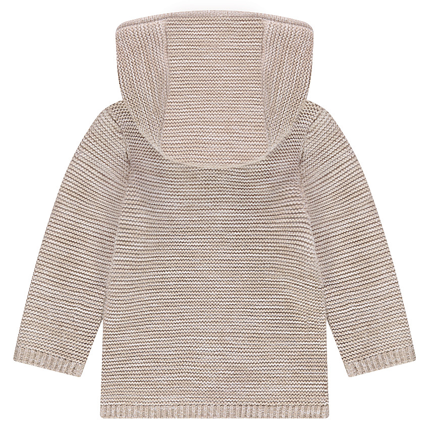 Chaqueta con capucha de punto con parches de animales 