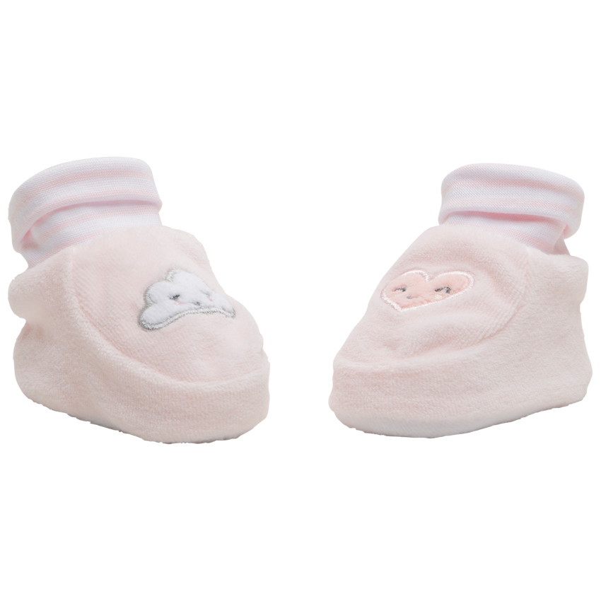 Patucos de terciopelo con nube y corazón bordado  Additional Patucos de terciopelo con nube y corazón bordado