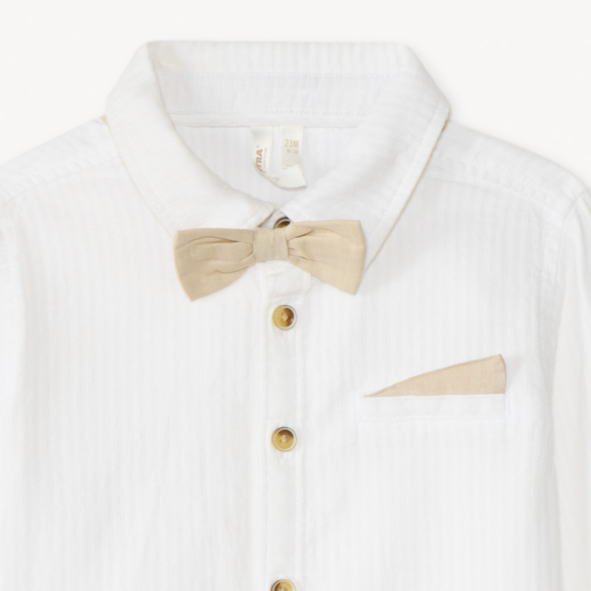 Camisa de manga larga + pajarita para bebé niño 