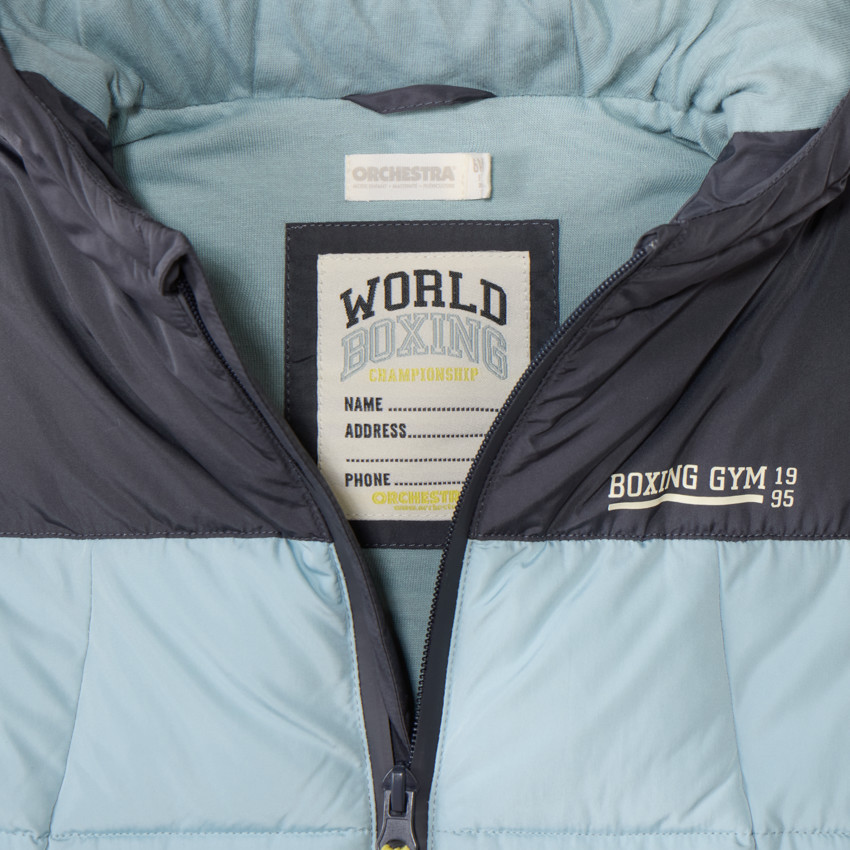 Chaleco acolchado con capucha bicolor para niño 