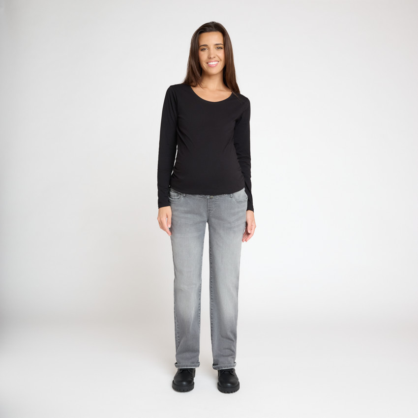 Vaqueros rectos premamá con banda alta 