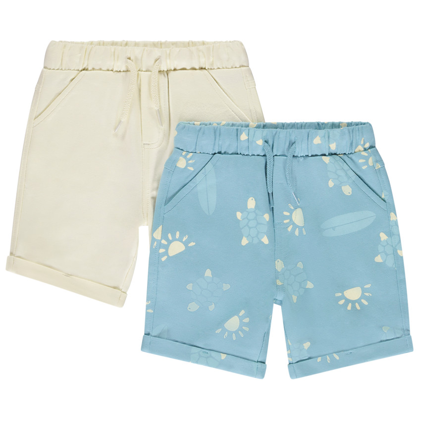 Lote de 2 bermudas de felpa con diseño para bebé niño 