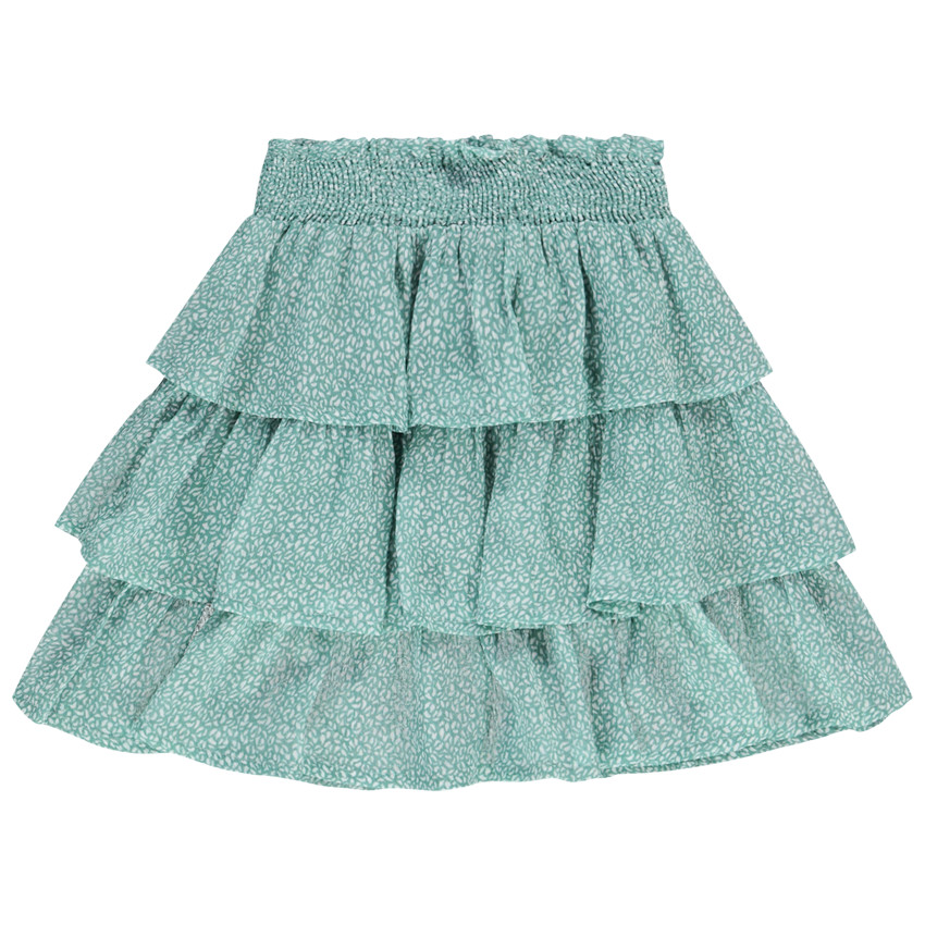 Jupe courte volontée en crépon imprimé pour fille 