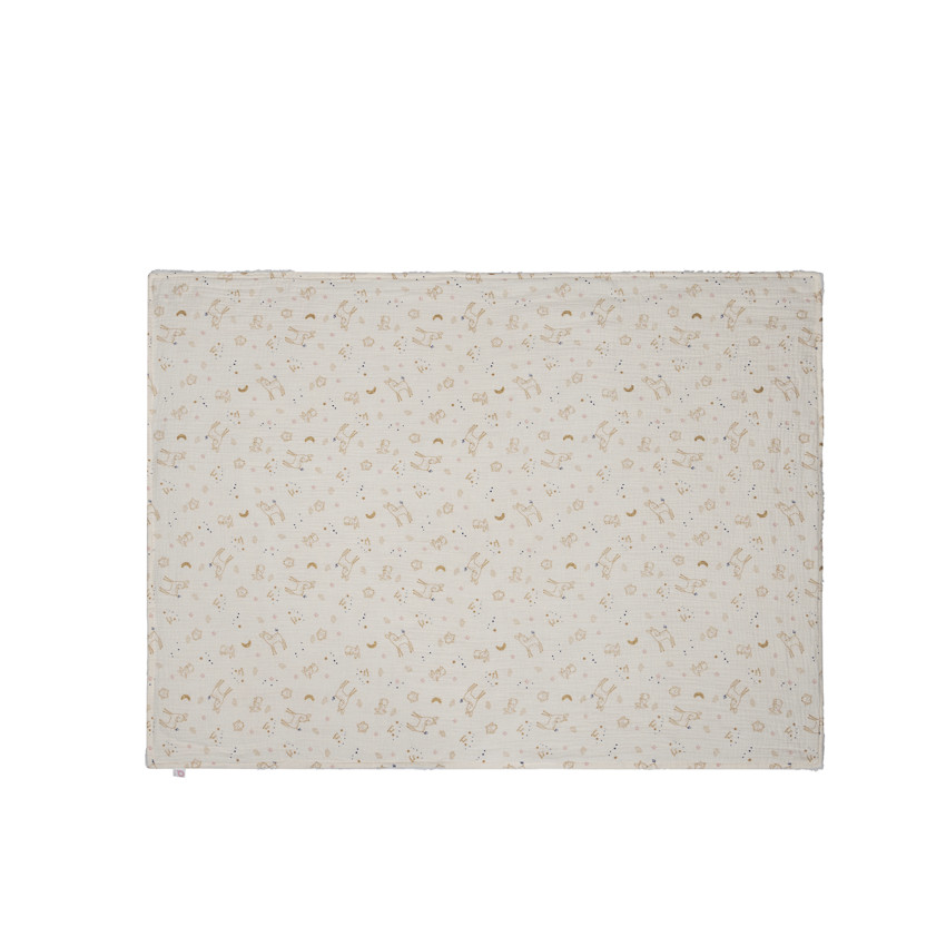 Cobertor reversible de sherpa/gasa 80 x 110 cm Little Deer 