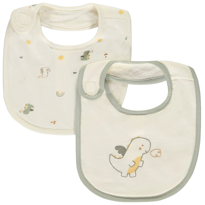Pack de 2 baberos con motivos de dragón para bebé niño 