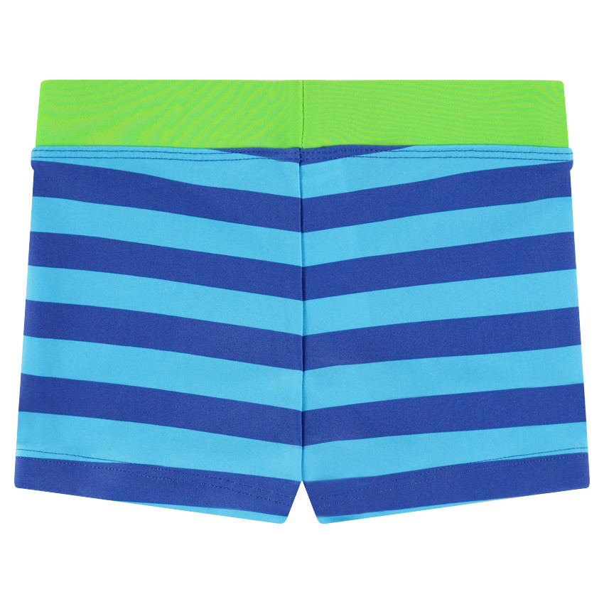 Boxer de baño de rayas con cintura que contrasta 