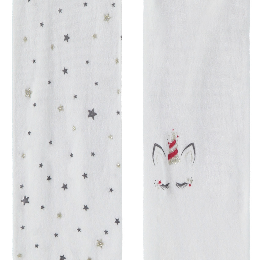 Pack de 2 pares de leotardos gruesos con estampado de unicornio para bebé niña 