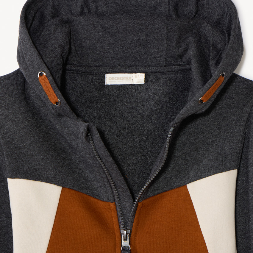 Chaleco de manga larga efecto colorblock con capucha para niño 