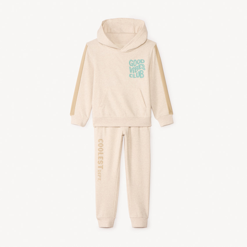 Conjunto de chándal de felpa jaspeada para niño 