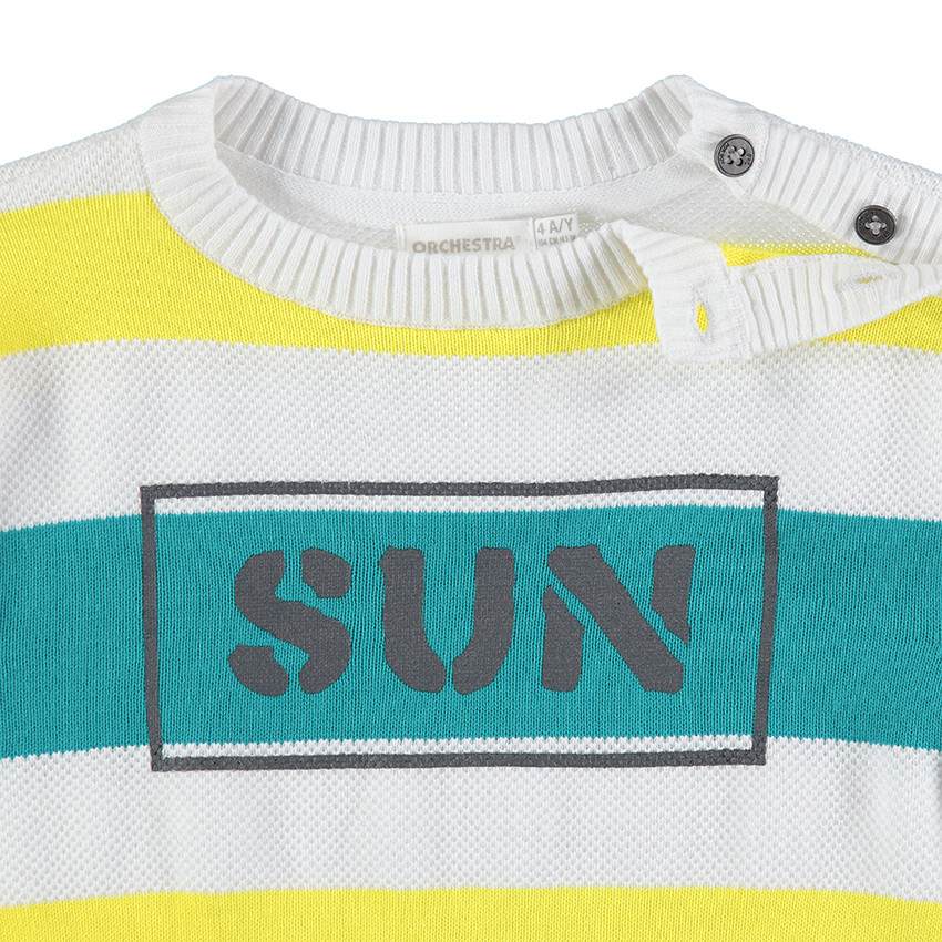 Jersey de punto de fantasía con rayas en contraste 