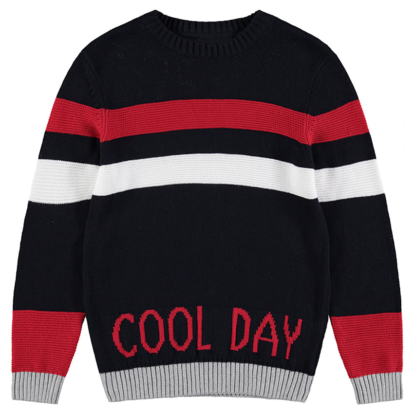 Júnior - Jersey de punto con bandas e inscripción de jacquard  Additional Júnior - Jersey de punto con bandas e inscripción de jacquard