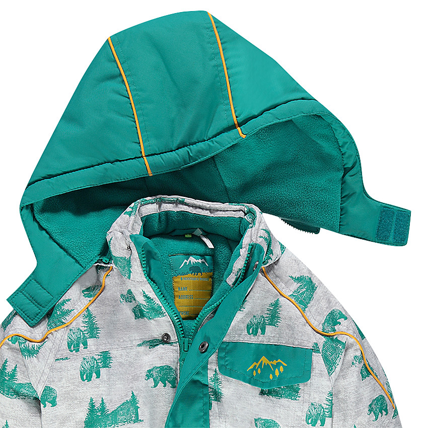 Mono de esquí con forro de micropolar y cinturón con capucha extraíbles 