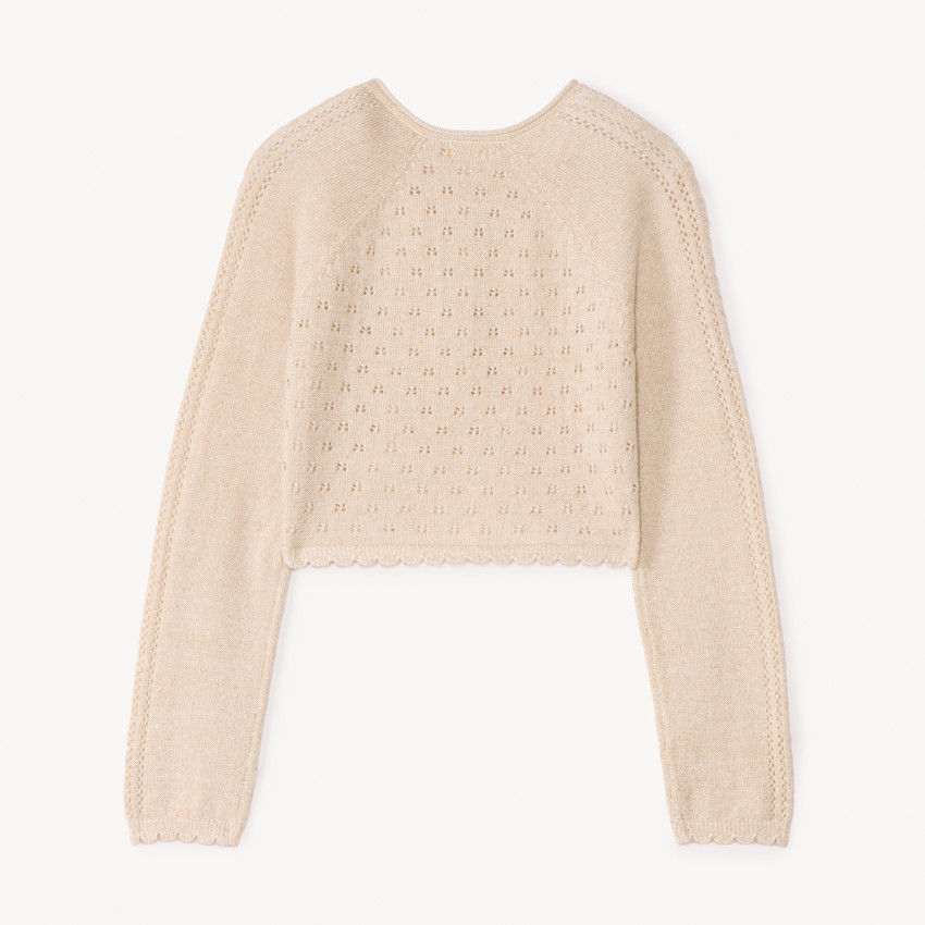 Bolero de punto calado para niña 