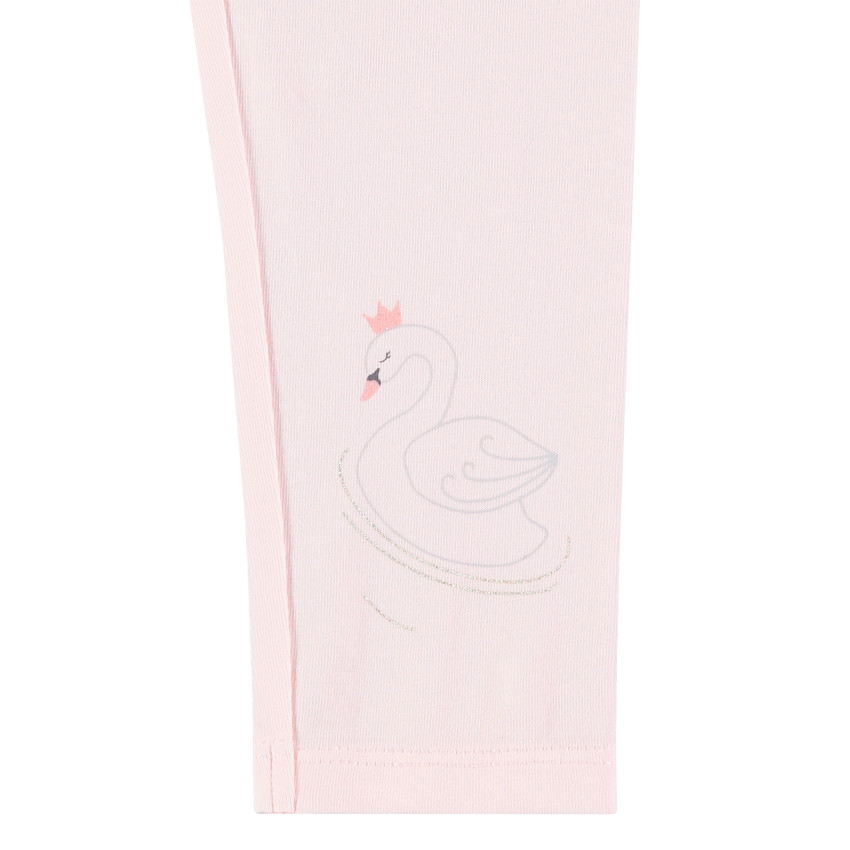 Conjunto de túnica con estampado de cisne y leggings rosas  Additional Conjunto de túnica con estampado de cisne y leggings rosas