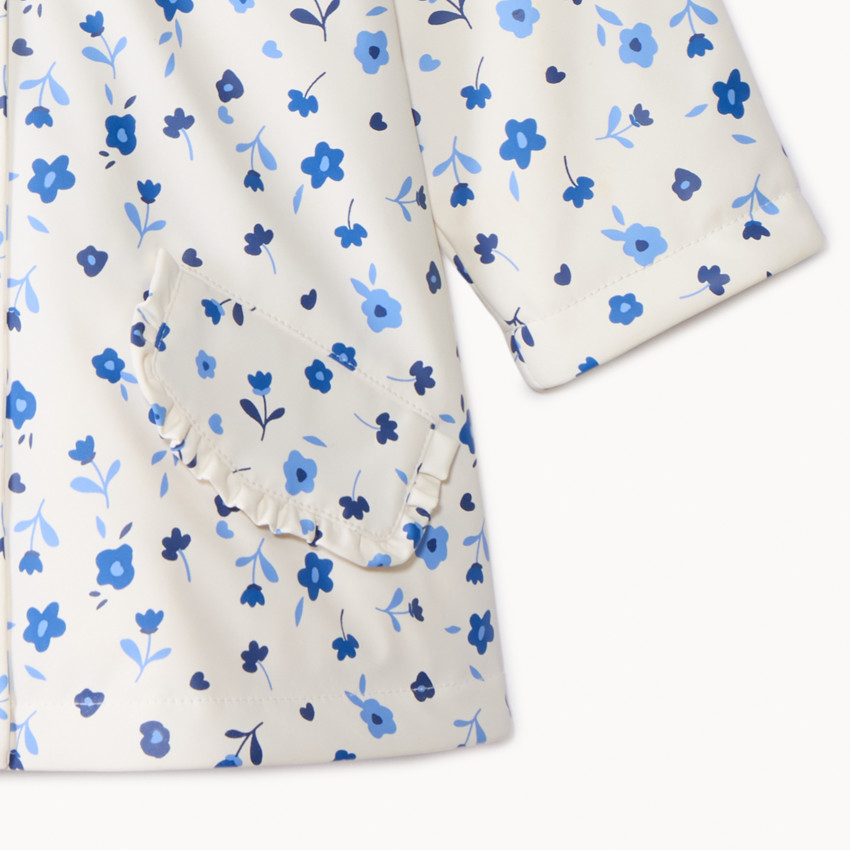 Parka de goma con estampado floral para bebé niña 