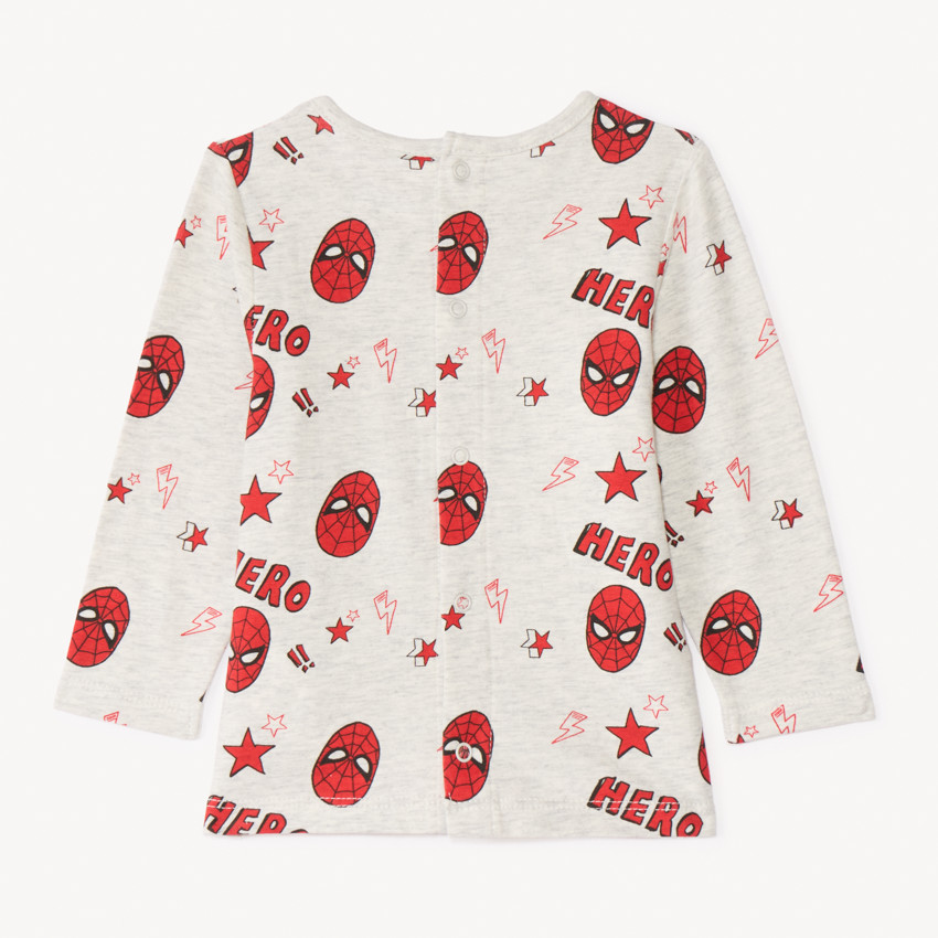 Conjunto de pijama de 2 piezas Spiderman Marvel para bebé niño con acabados diferentes según la edad. 