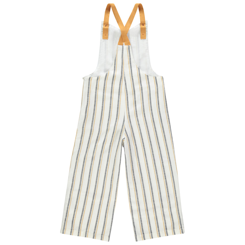 Salopette longue en toile à rayures verticales  Additional Salopette longue en toile à rayures verticales