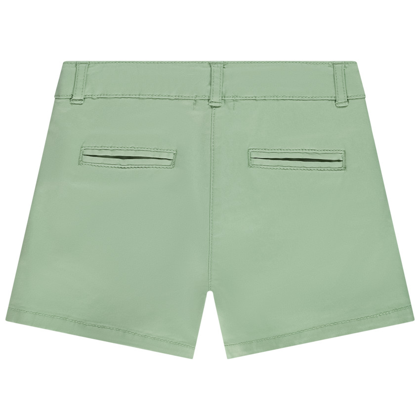 Pantalón de twill liso efecto pinza para niña 