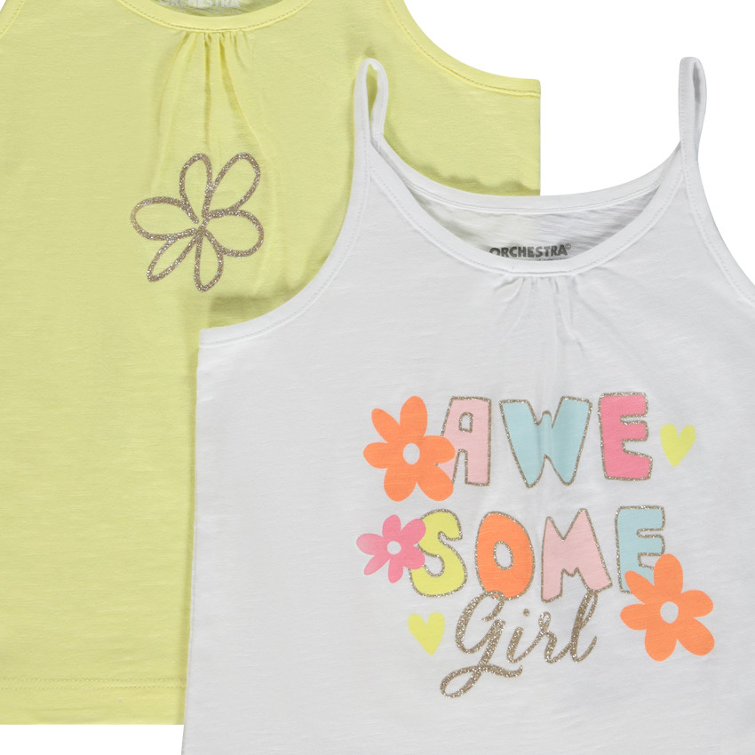 Lote de 4 camisetas sin mangas de fantasía para niña. 