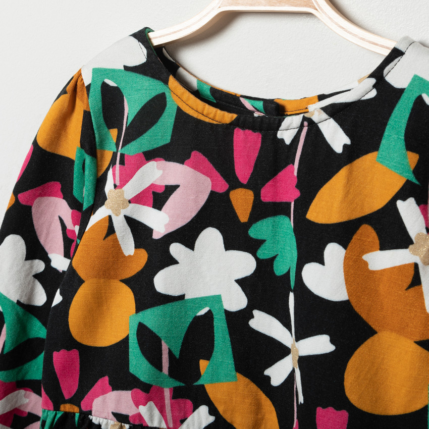 Vestido de manga larga estampado floral 