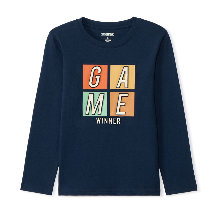 Camiseta de manga larga con estampado en relieve para niño 