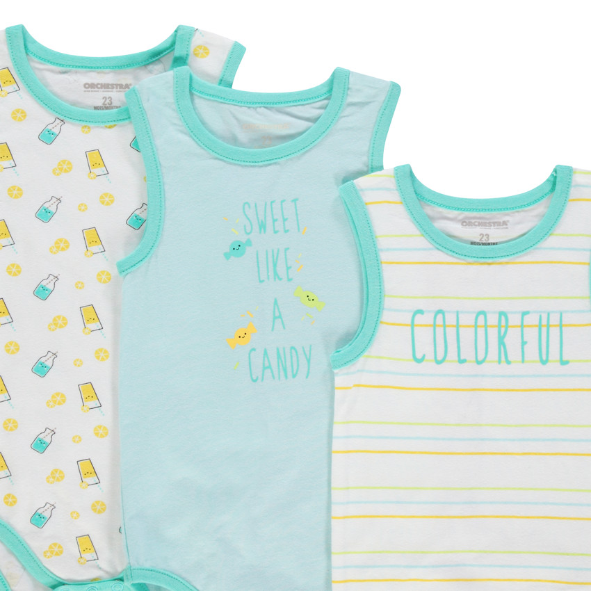 Pack de 7 bodies sin mangas con estampado fantasía para bebé niño 