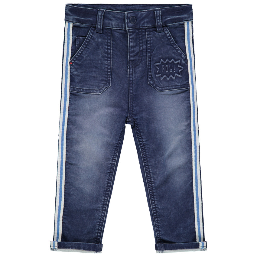 Vaqueros con efecto desgastado y arrugado con bandas en los laterales  Additional Vaqueros con efecto desgastado y arrugado con bandas en los laterales