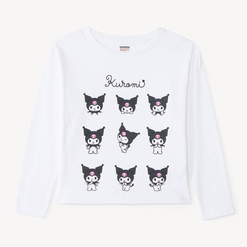 Camiseta de niña de manga larga con estampado de Kuromi 