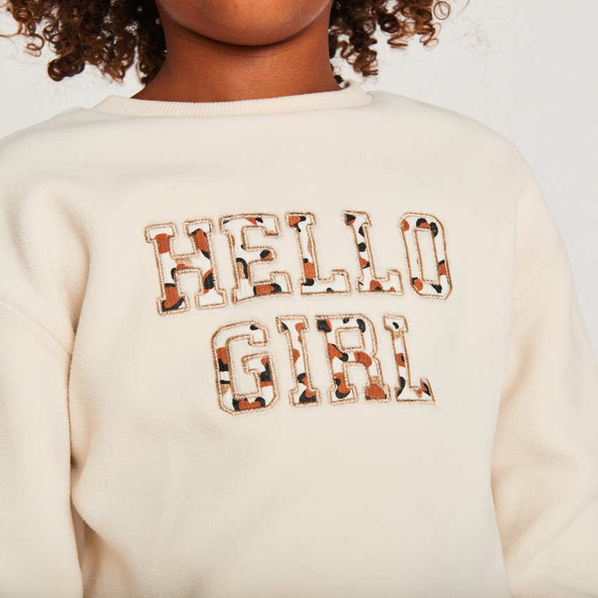 Sudadera polar oversize con parches moteados para niña 