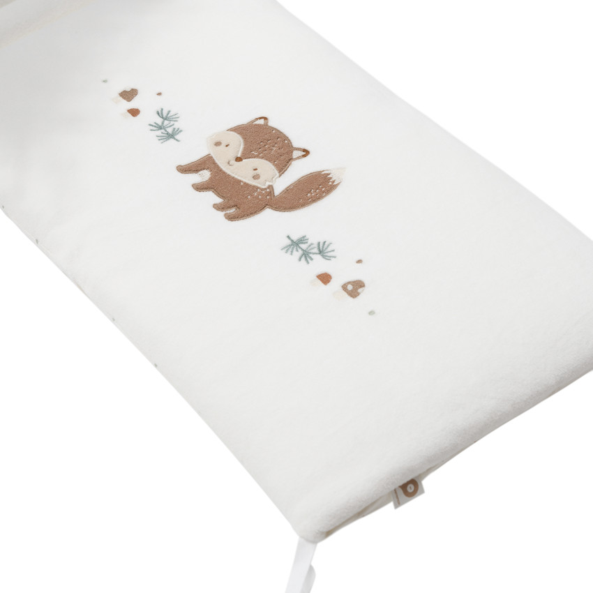 Chichonera de 3 paneles doble cara en terciopelo Rey de los Bosques crudo 