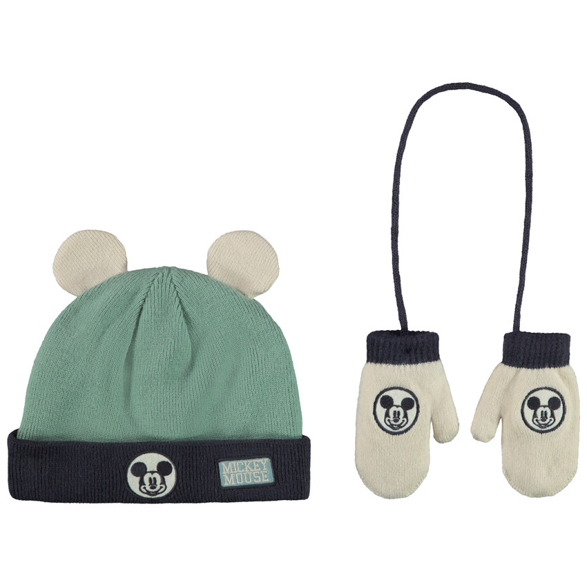 Conjunto gorro y manoplas Mickey Disney para bebé niño 