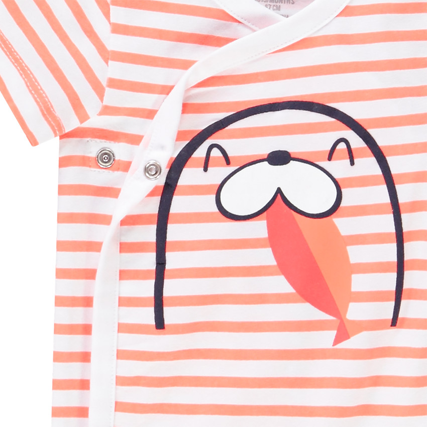 Pack de 3 bodies de manga corta con estampado de morse para bebé niño 