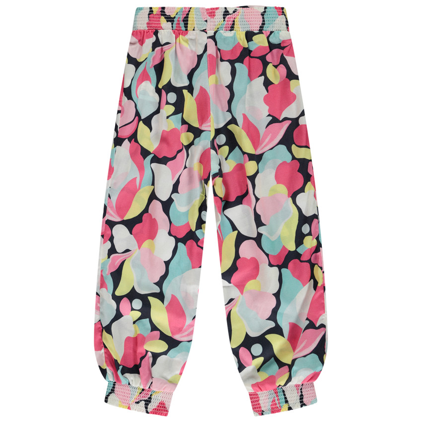 Pantacourt fluido para anudar con estampado fantasía para niña 