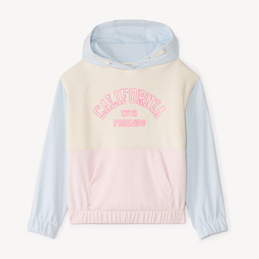Sudadera de felpa con efecto color block para niña 
