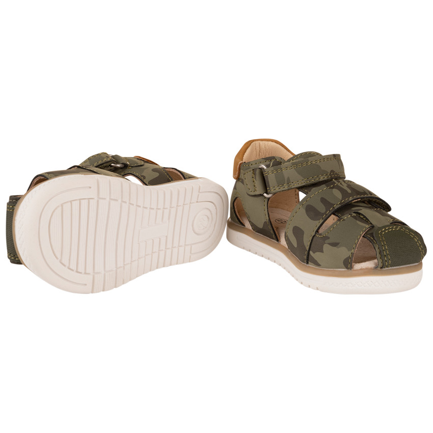 Sandalias cerradas y con velcro de estampado de camuflaje para bebé niño 