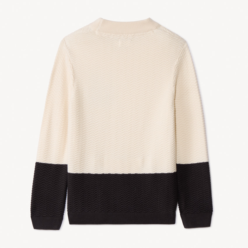 Jersey de punto fantasía efecto color block bordado para niño 