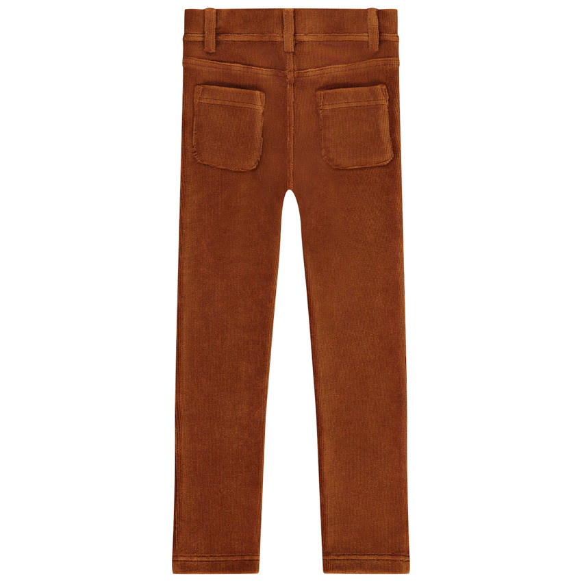 Jeggings de terciopelo liso con bolsillos para niña 