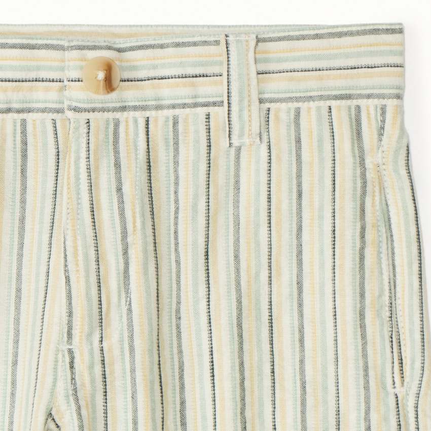 Bermudas a rayas de tela para niño 