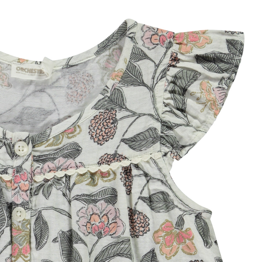Túnica de manga corta con estampado floral para niña 
